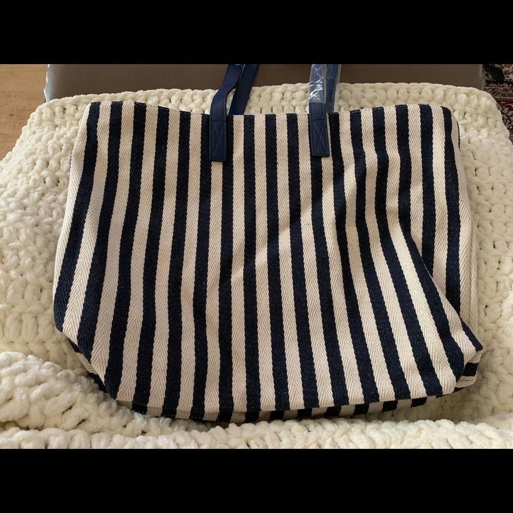 Striped Canvas Tote Bag